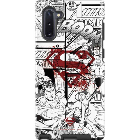 DC Comics Superman Comic Pattern Logo in Red Galaxy Note 10 Pro Case