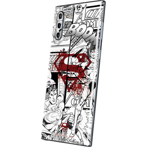 DC Comics Superman Comic Pattern Logo in Red Galaxy Note 10 Skin