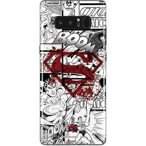 DC Comics Superman Comic Pattern Logo in Red Galaxy Note 8 Skin