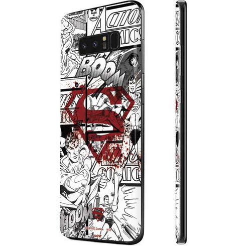 DC Comics Superman Comic Pattern Logo in Red Galaxy Note 8 Skin