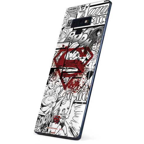 DC Comics Superman Comic Pattern Logo in Red Galaxy Note 9 Skin