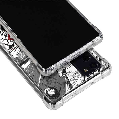 DC Comics Superman Comic Pattern Logo in Red Galaxy Note20 5G Clear Case