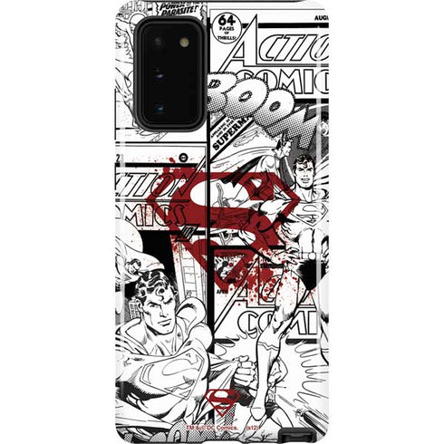 DC Comics Superman Comic Pattern Logo in Red Galaxy Note20 5G Pro Case
