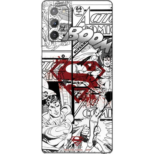 DC Comics Superman Comic Pattern Logo in Red Galaxy Note20 5G Skin