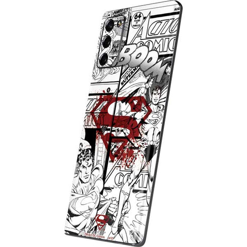 DC Comics Superman Comic Pattern Logo in Red Galaxy Note20 5G Skin