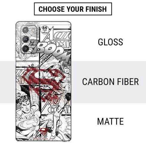DC Comics Superman Comic Pattern Logo in Red Galaxy Note20 5G Skin
