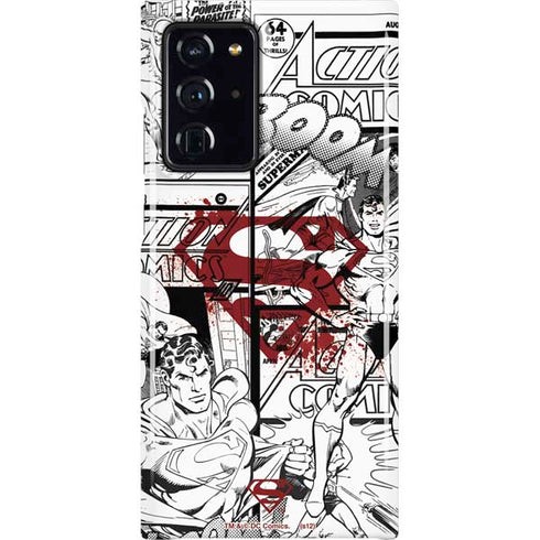 DC Comics Superman Comic Pattern Logo in Red Galaxy Note20 Ultra 5G Lite Case