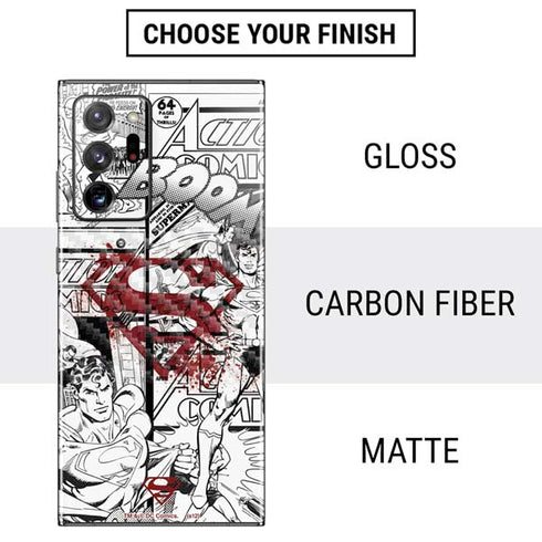 DC Comics Superman Comic Pattern Logo in Red Galaxy Note20 Ultra 5G Skin