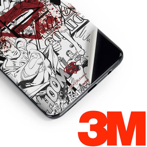 DC Comics Superman Comic Pattern Logo in Red Galaxy S10 Plus Skin