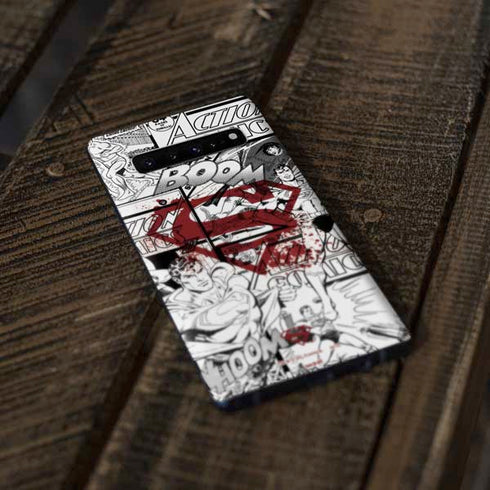 DC Comics Superman Comic Pattern Logo in Red Galaxy S10 Skin