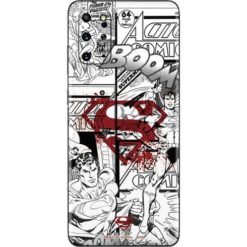 DC Comics Superman Comic Pattern Logo in Red Galaxy S20 Plus Skin