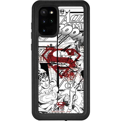 DC Comics Superman Comic Pattern Logo in Red Galaxy S20 Plus Waterproof Case