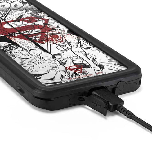 DC Comics Superman Comic Pattern Logo in Red Galaxy S20 Plus Waterproof Case