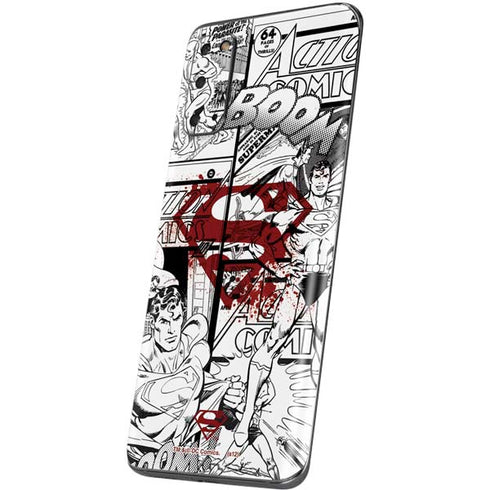 DC Comics Superman Comic Pattern Logo in Red Galaxy S20 Skin