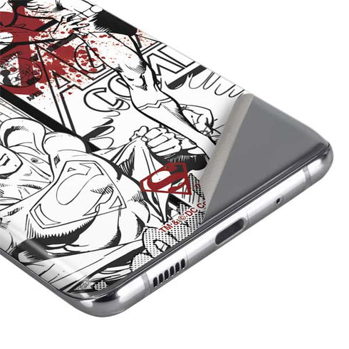 DC Comics Superman Comic Pattern Logo in Red Galaxy S20 Skin