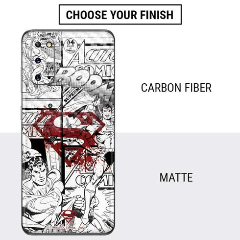 DC Comics Superman Comic Pattern Logo in Red Galaxy S20 Skin