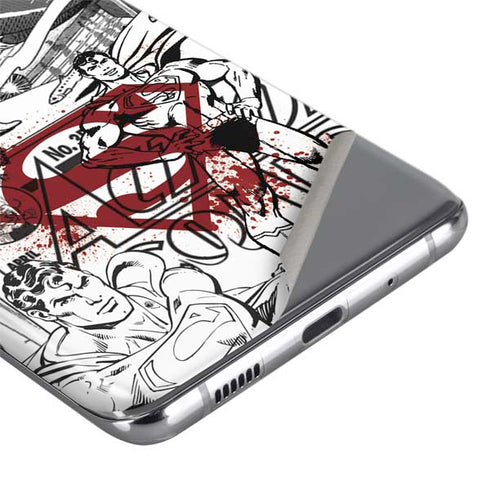 DC Comics Superman Comic Pattern Logo in Red Galaxy S20 Ultra 5G Skin
