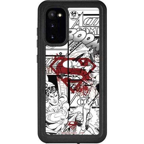 DC Comics Superman Comic Pattern Logo in Red Galaxy S20 Waterproof Case
