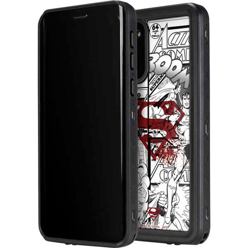 DC Comics Superman Comic Pattern Logo in Red Galaxy S20 Waterproof Case