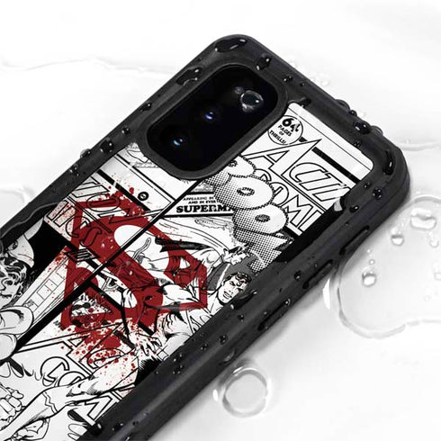 DC Comics Superman Comic Pattern Logo in Red Galaxy S20 Waterproof Case