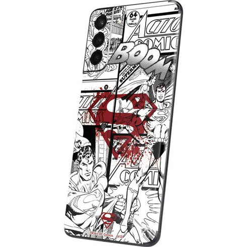 DC Comics Superman Comic Pattern Logo in Red Galaxy S21 5G Skin