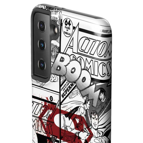 DC Comics Superman Comic Pattern Logo in Red Galaxy S21 FE Pro Case