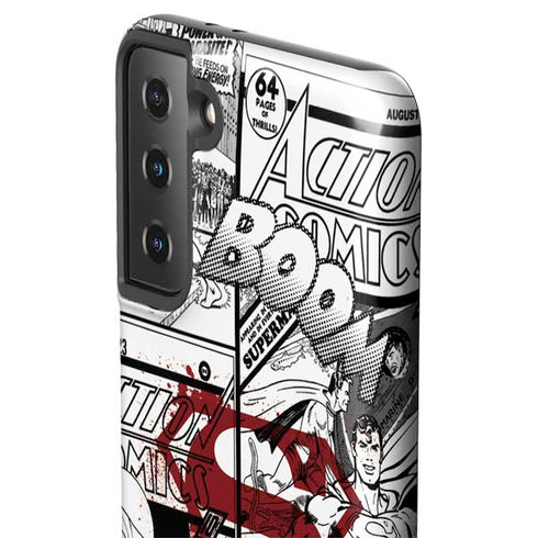 DC Comics Superman Comic Pattern Logo in Red Galaxy S21 Plus 5G Pro Case