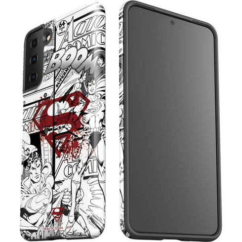 DC Comics Superman Comic Pattern Logo in Red Galaxy S21 Plus 5G Pro Case