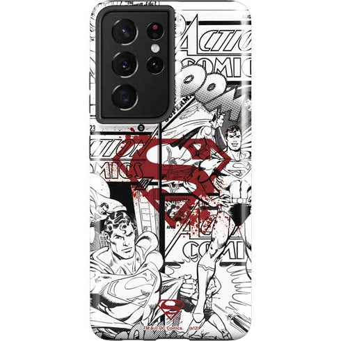DC Comics Superman Comic Pattern Logo in Red Galaxy S21 Ultra 5G Pro Case