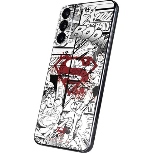 DC Comics Superman Comic Pattern Logo in Red Galaxy S22 Plus Skin