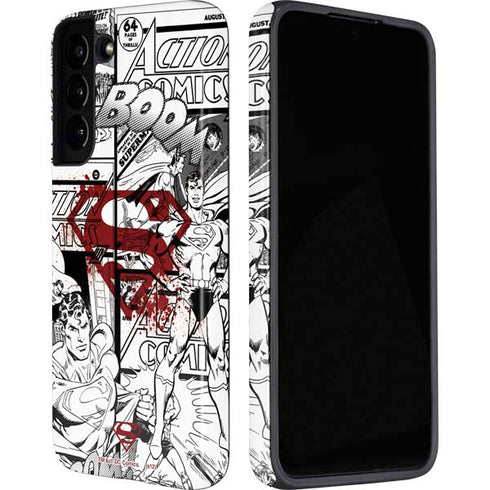 DC Comics Superman Comic Pattern Logo in Red Galaxy S22 Pro Case
