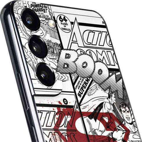 DC Comics Superman Comic Pattern Logo in Red Galaxy S22 Skin