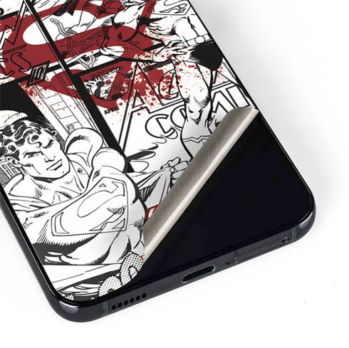 DC Comics Superman Comic Pattern Logo in Red Galaxy S22 Skin