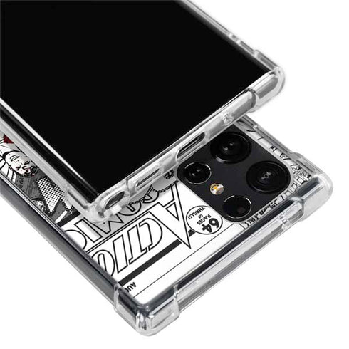 DC Comics Superman Comic Pattern Logo in Red Galaxy S22 Ultra Clear Case