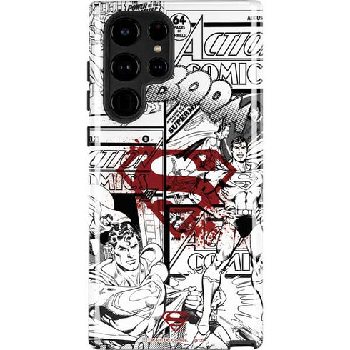 DC Comics Superman Comic Pattern Logo in Red Galaxy S22 Ultra Pro Case