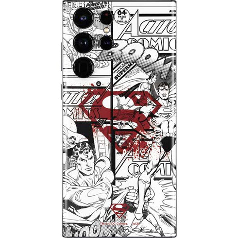 DC Comics Superman Comic Pattern Logo in Red Galaxy S22 Ultra Skin
