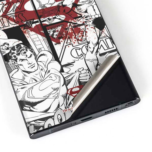 DC Comics Superman Comic Pattern Logo in Red Galaxy S22 Ultra Skin