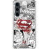 DC Comics Superman Comic Pattern Logo in Red Galaxy S23 FE Clear Case
