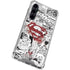 DC Comics Superman Comic Pattern Logo in Red Galaxy S23 FE Clear Case