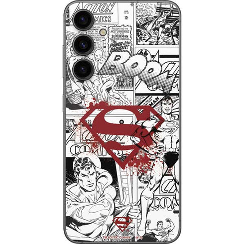 DC Comics Superman Comic Pattern Logo in Red Galaxy S23 FE Skin