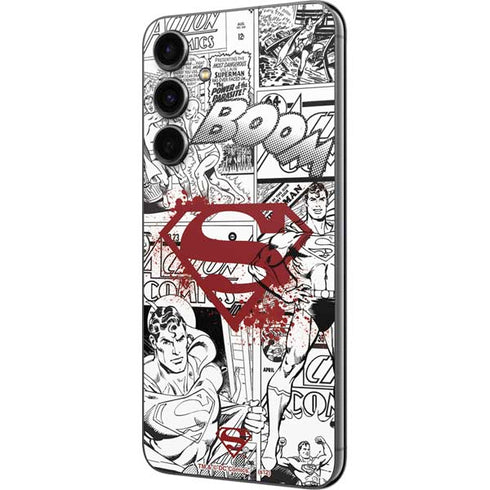 DC Comics Superman Comic Pattern Logo in Red Galaxy S23 FE Skin