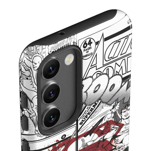 DC Comics Superman Comic Pattern Logo in Red Galaxy S23 Plus Pro Case