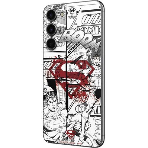 DC Comics Superman Comic Pattern Logo in Red Galaxy S23 Plus Skin