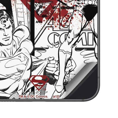 DC Comics Superman Comic Pattern Logo in Red Galaxy S23 Plus Skin