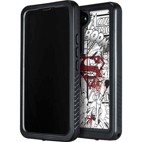 DC Comics Superman Comic Pattern Logo in Red Galaxy S23 Plus Waterproof Case