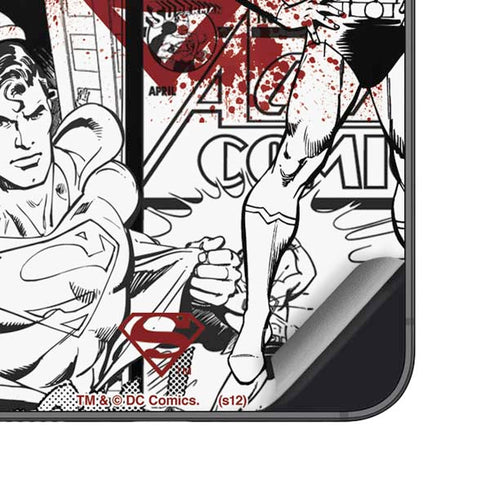 DC Comics Superman Comic Pattern Logo in Red Galaxy S23 Skin