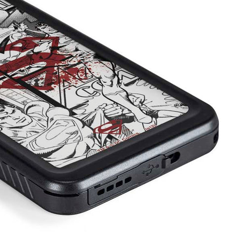 DC Comics Superman Comic Pattern Logo in Red Galaxy S23 Waterproof Case