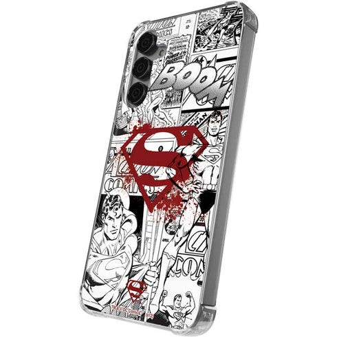 DC Comics Superman Comic Pattern Logo in Red Galaxy S24 Plus Clear Case