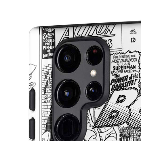 DC Comics Superman Comic Pattern Logo in Red Galaxy S24 Ultra Impact Case