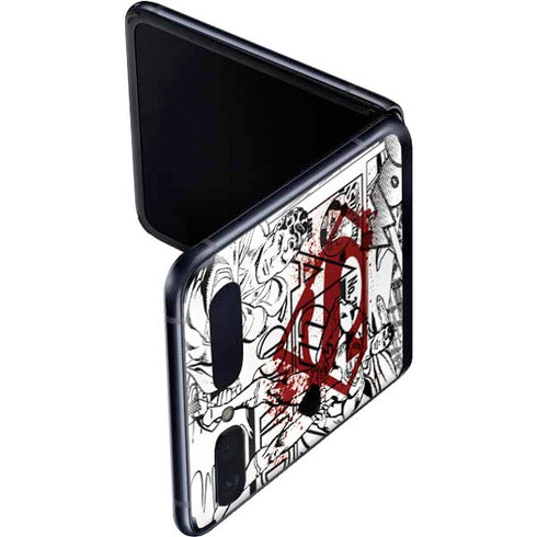 DC Comics Superman Comic Pattern Logo in Red Galaxy Z Flip Skin